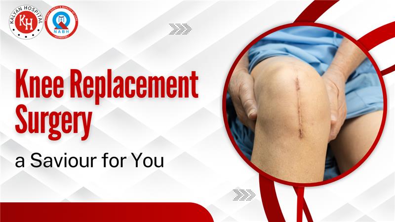 a patient’s knee with a surgical scar after knee replacement